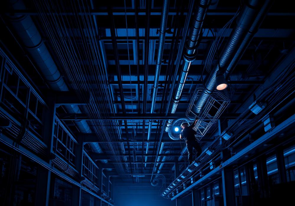 Instalación eléctrica industrial en ejecución